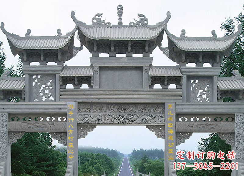 无锡金昌石雕牌坊雕刻