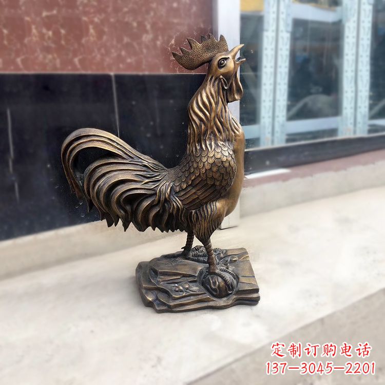 无锡金鸡报晓生肖动物纯铸铜雕塑