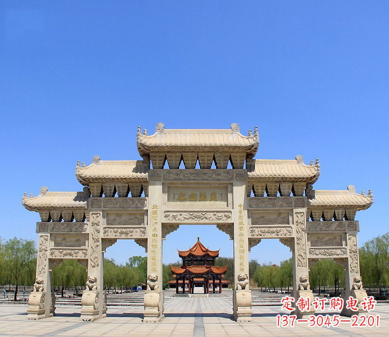 无锡中领雕塑:专业定制大型建筑牌坊雕塑