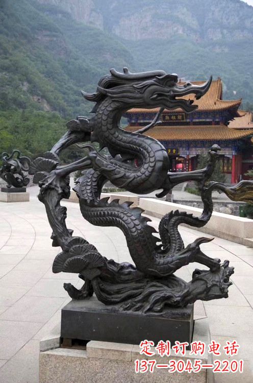 无锡精美纯铜青龙雕塑,增添景区广场气派