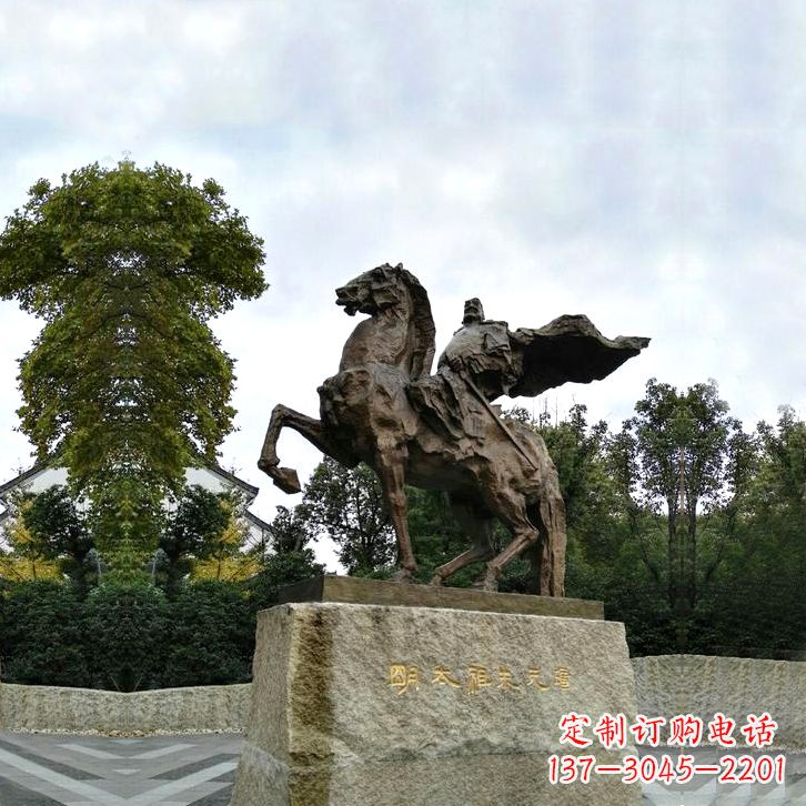 无锡景区广场历史名人朱元璋骑马铜雕景观雕塑