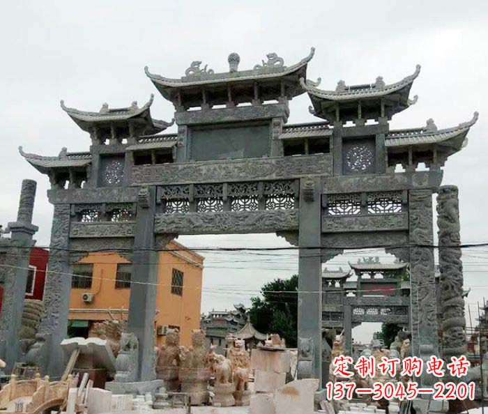 无锡石雕牌坊,精致雕塑让你完美点缀