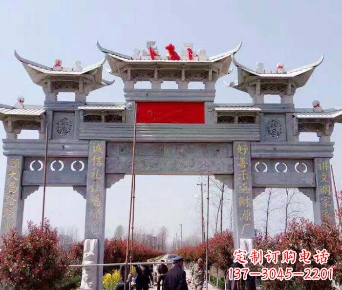 无锡传承经典,尊崇古风:牌坊石雕