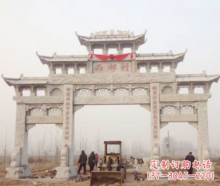 无锡高品质三门牌坊石雕
