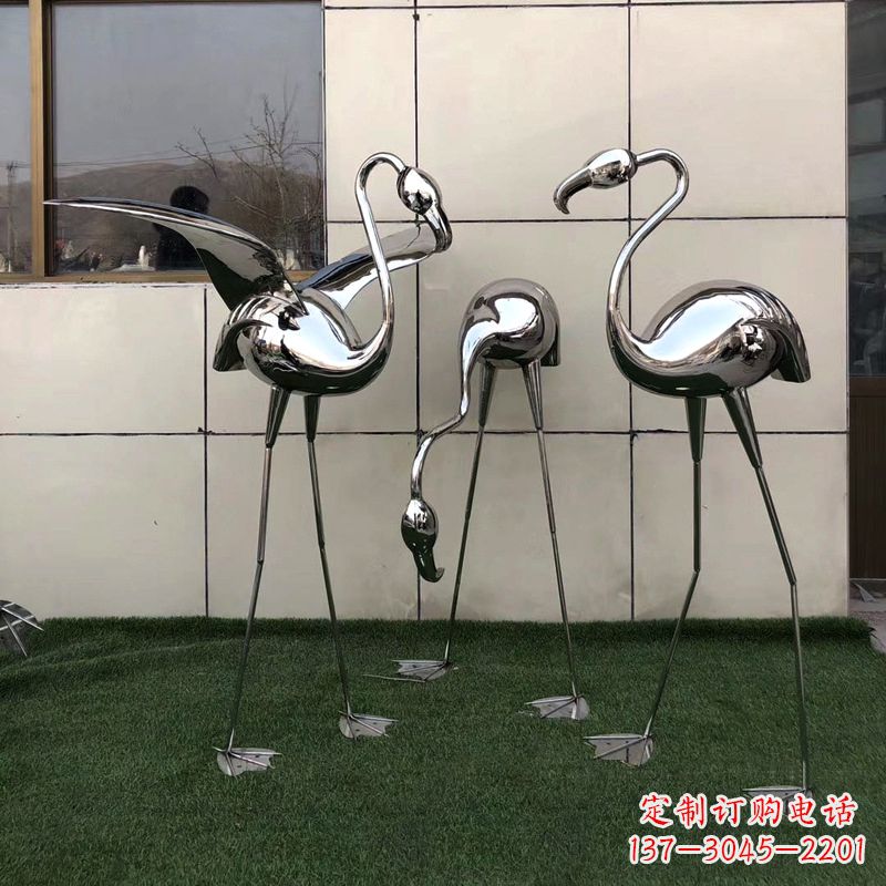 无锡魅力传递,不锈钢仙鹤雕塑