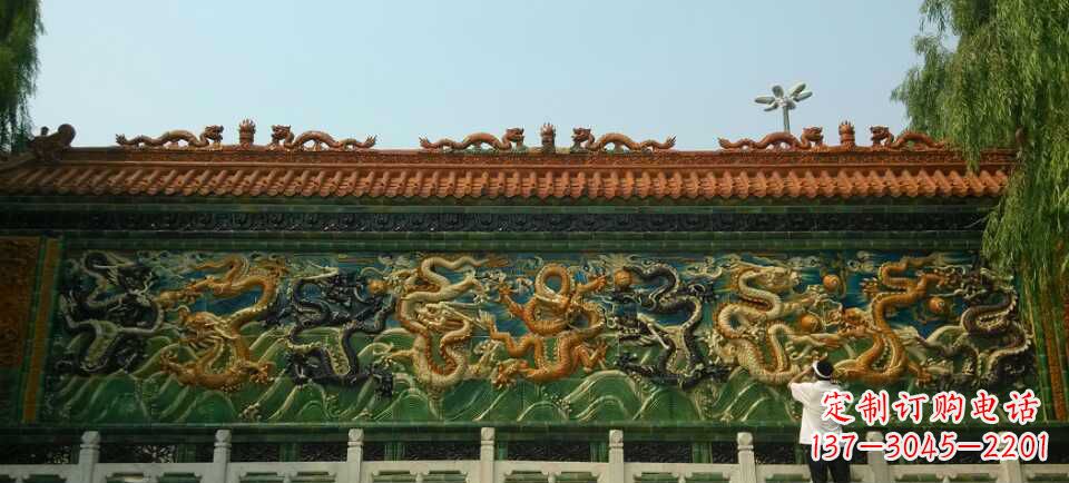 无锡九龙壁景观石雕——造型精致,极致雕刻