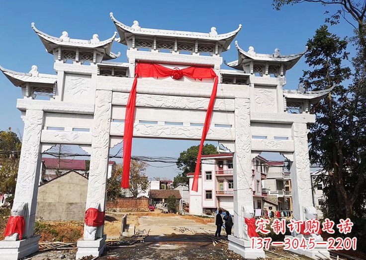 无锡九襄石雕牌坊:专业定制精美牌坊雕塑