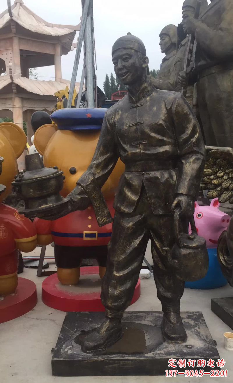 无锡专业定制酒店店小二铜雕