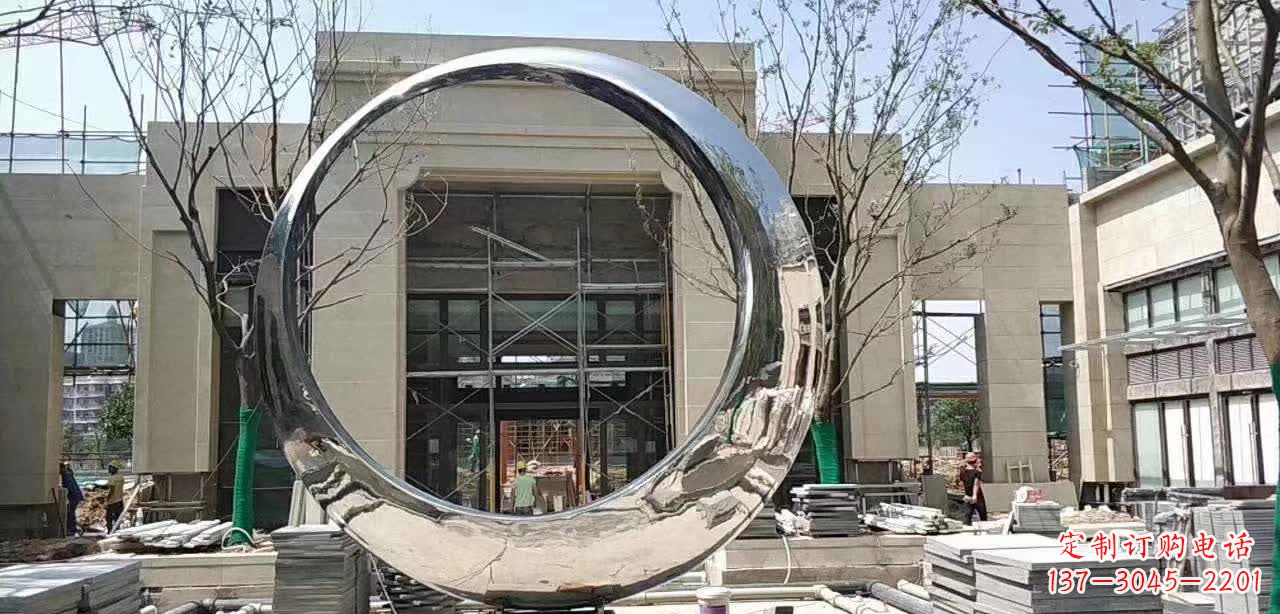 无锡酒店装饰用圆环不锈钢雕塑