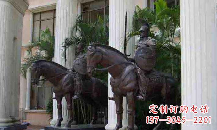无锡骑马铜雕士兵:增添宏伟气派