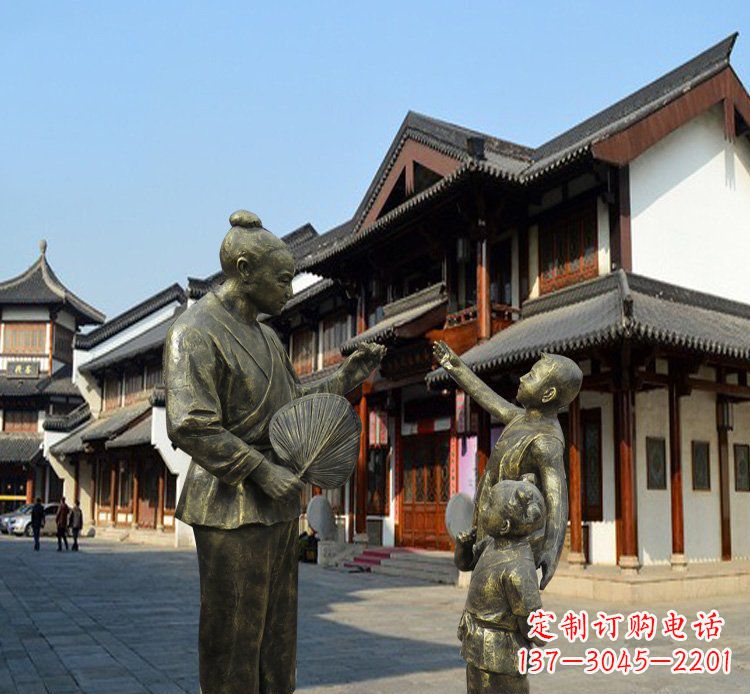 无锡孔融让梨人物铜雕 (3)