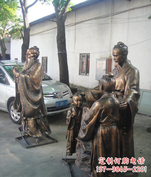 无锡孔融让梨雕塑,创造出完美的校园景观