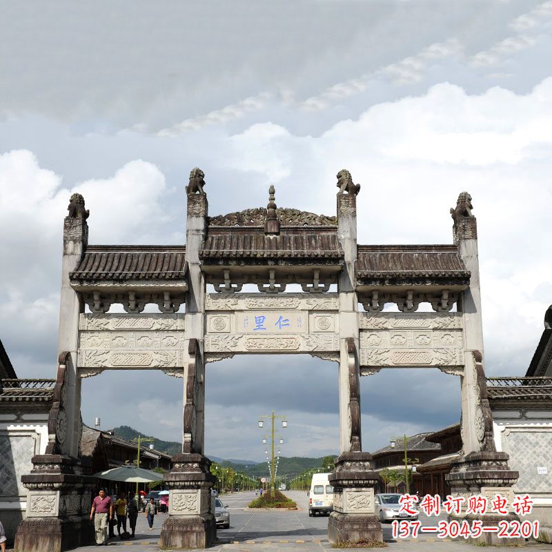 无锡精致古典风格的牌楼雕塑
