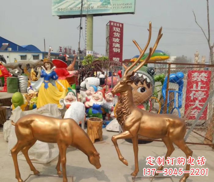 无锡优雅经典,中领雕塑鹿铜雕塑