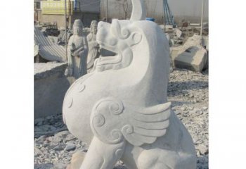无锡汉白玉独角兽石雕，精美细腻，魅力无穷