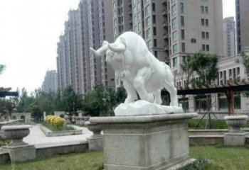 无锡汉白玉开荒牛小区园林动物石雕