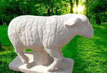 无锡中领雕塑的汉白玉山羊石雕是一件雕刻精美的…