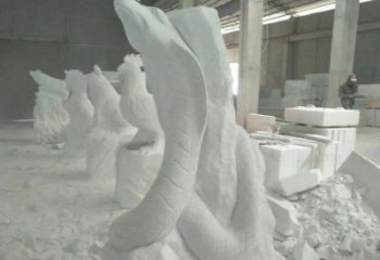 无锡中领雕塑汉白玉生肖蛇雕塑