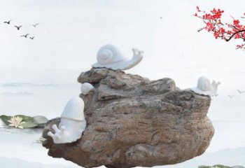 无锡高雅而令人惊叹的汉白玉蜗牛雕塑