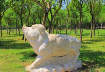 无锡传统十二生肖精美手工猪石雕动物雕塑