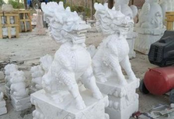 无锡中领雕塑——精美绝伦的汉白玉麒麟门口镇宅石雕