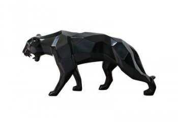 无锡黑色魅力，豹子玻璃钢雕塑