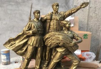 无锡中领雕塑精心打造的红军战士铜雕