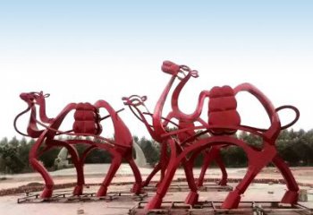 无锡红色骆驼不锈钢雕塑