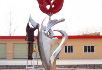 无锡户外大型不锈钢雕塑玫瑰花
