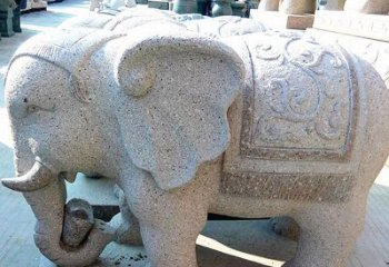 无锡花岗岩元宝大象石雕，雕刻古典且充满质感
