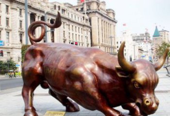 无锡华尔街牛招财牛铜雕，拥有力量的象征