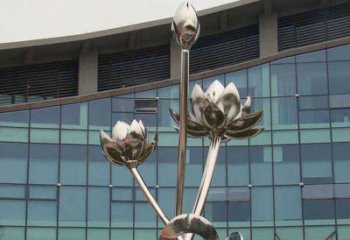 无锡优质镜面不锈钢荷花塑像