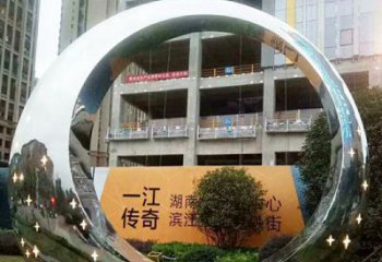 无锡让您的空间脱颖而出！时尚镜面不锈钢圆环景观雕塑