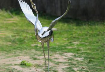 无锡高端定制丹顶鹤展翅不锈钢雕塑