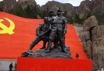 无锡狼牙山五壮士烈士铜雕，永载革命先烈光辉