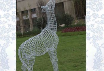 无锡外观精美的不锈钢长颈鹿雕塑