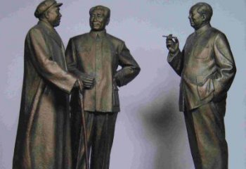 无锡标题:伟人朱德毛主席铜雕——传承毛主席精神