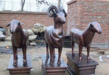 无锡绵羊铸铜雕塑，仿铜动物雕塑