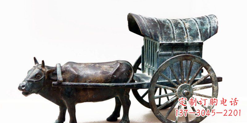 无锡定制牛车景观铜雕塑