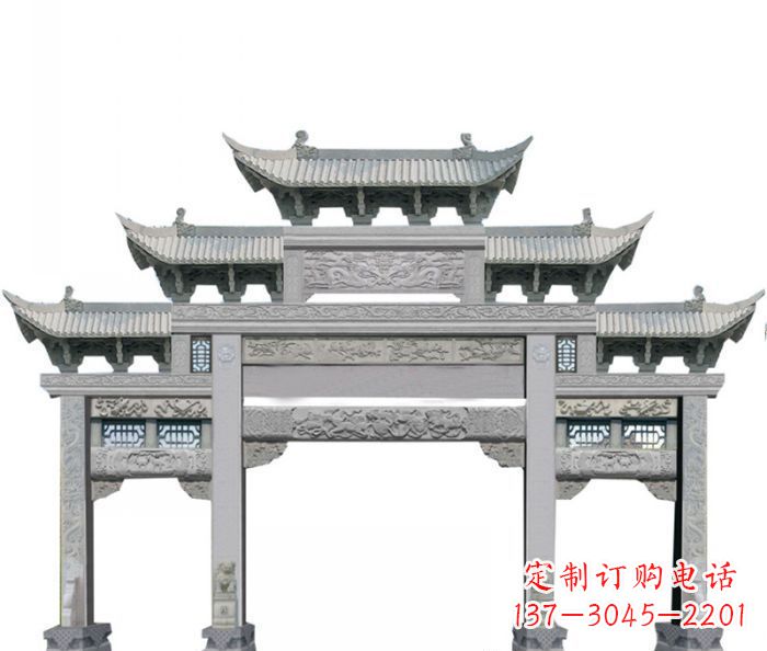 无锡中领雕塑定制式牌坊石雕