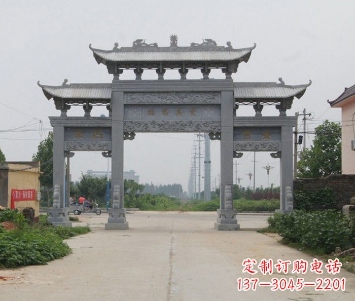 无锡艺术雕塑牌坊精美装饰农村的美丽