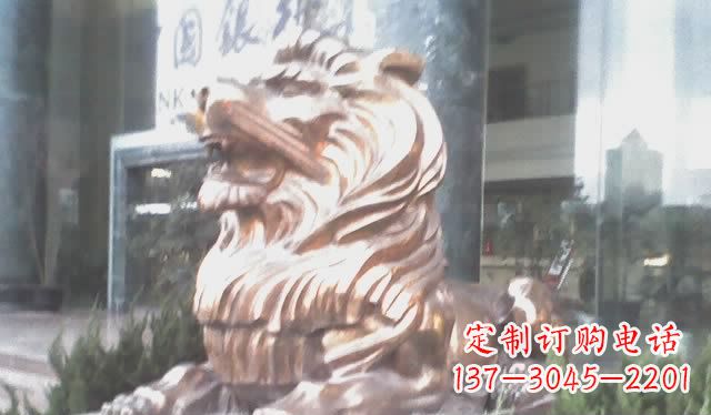 无锡中领雕塑:精致狮子铜雕