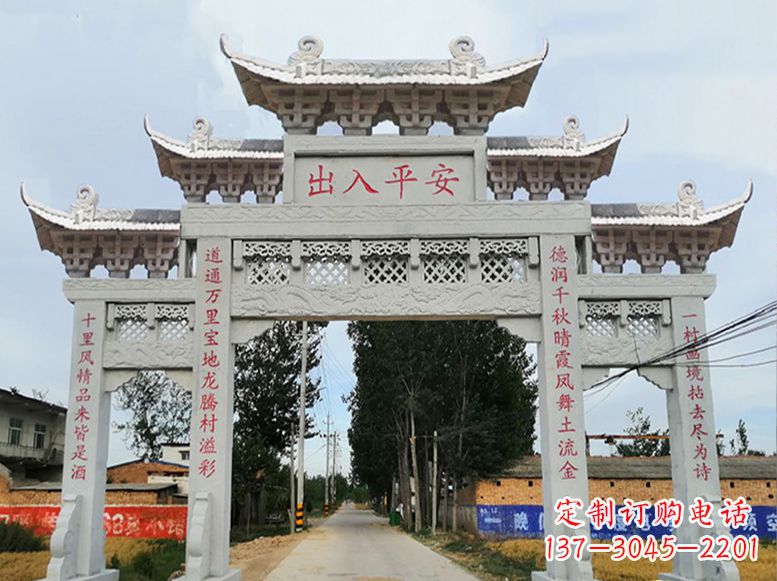 无锡用高质量石雕打造精美牌楼雕塑