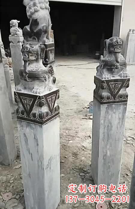 无锡精美的貔貅栓马桩雕塑