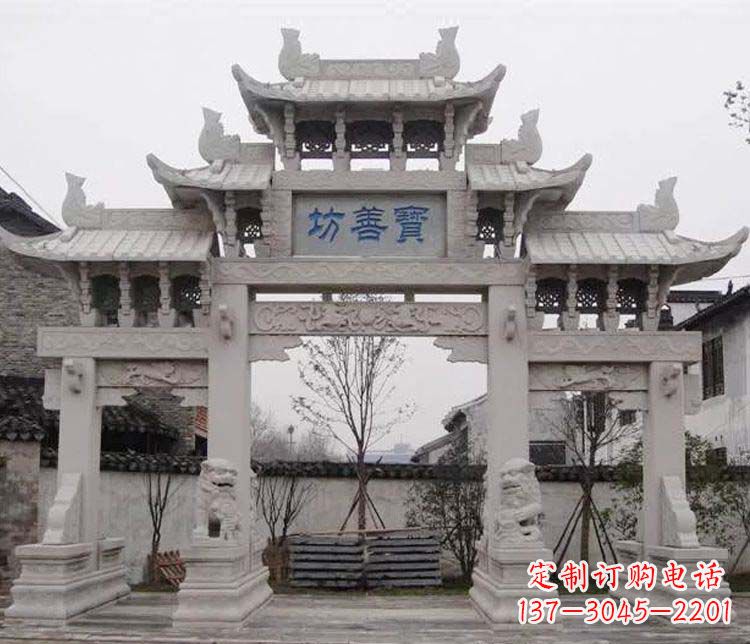 无锡领雕塑:精美石牌坊石雕艺术品