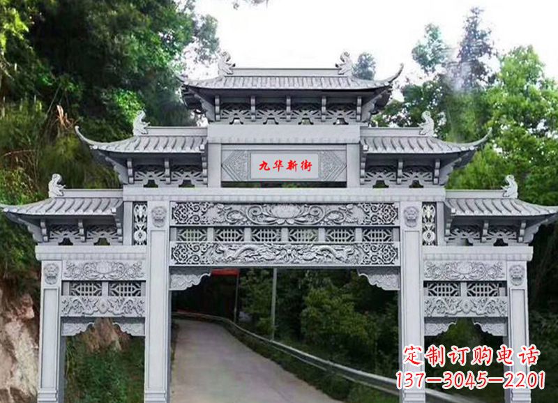 无锡三门五楼石雕牌坊