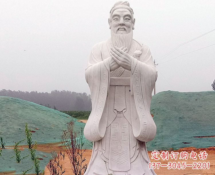 无锡中领雕塑:精致雕刻的少海公园孔子雕像