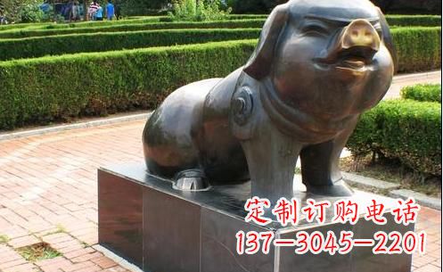 无锡古典中国十二生肖猪铜雕塑