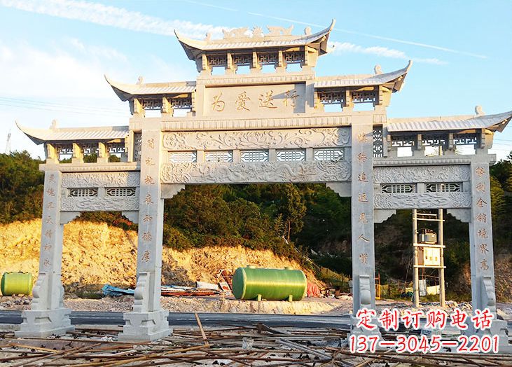 无锡专业定制石雕道路牌坊雕塑