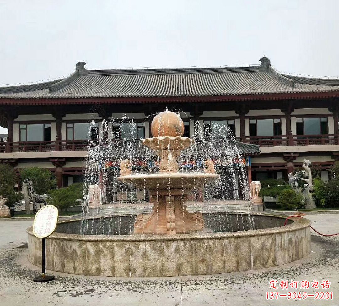 无锡石雕风水球喷泉 (2)